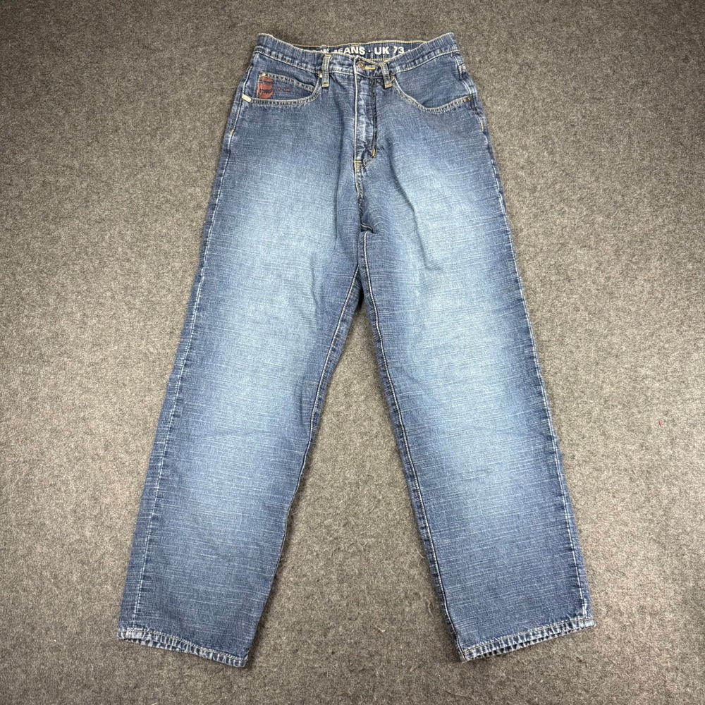VTG Pepe Jeans UK 73 Mens Jeans Wide Leg‎ Taper Denim Blue Y2K Skater Size 30x30